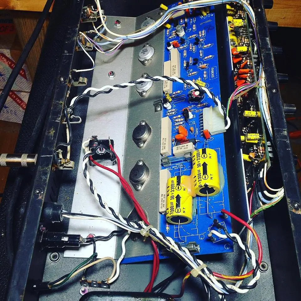 Amplifier electronics open for circuit-level repair